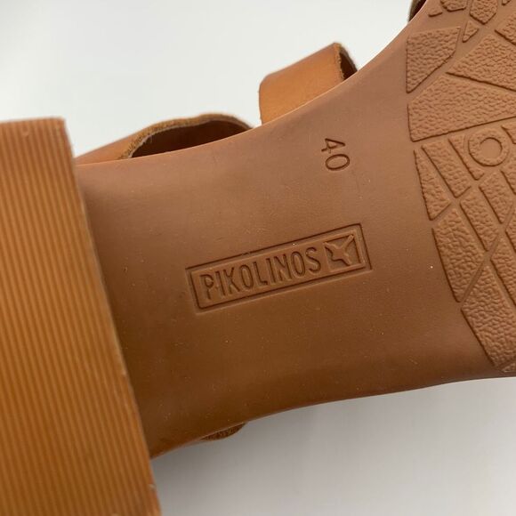 PIKOLINOS Blanes Heeled Block Sandals With Zipper Brandy/Brown Size 9-9.5 - Picture 7 of 12